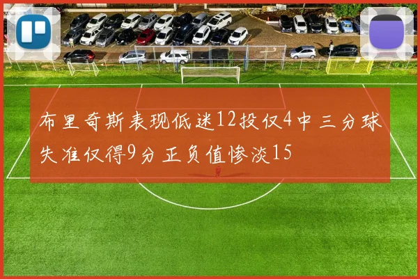 布里奇斯表现低迷12投仅4中三分球失准仅得9分正负值惨淡15